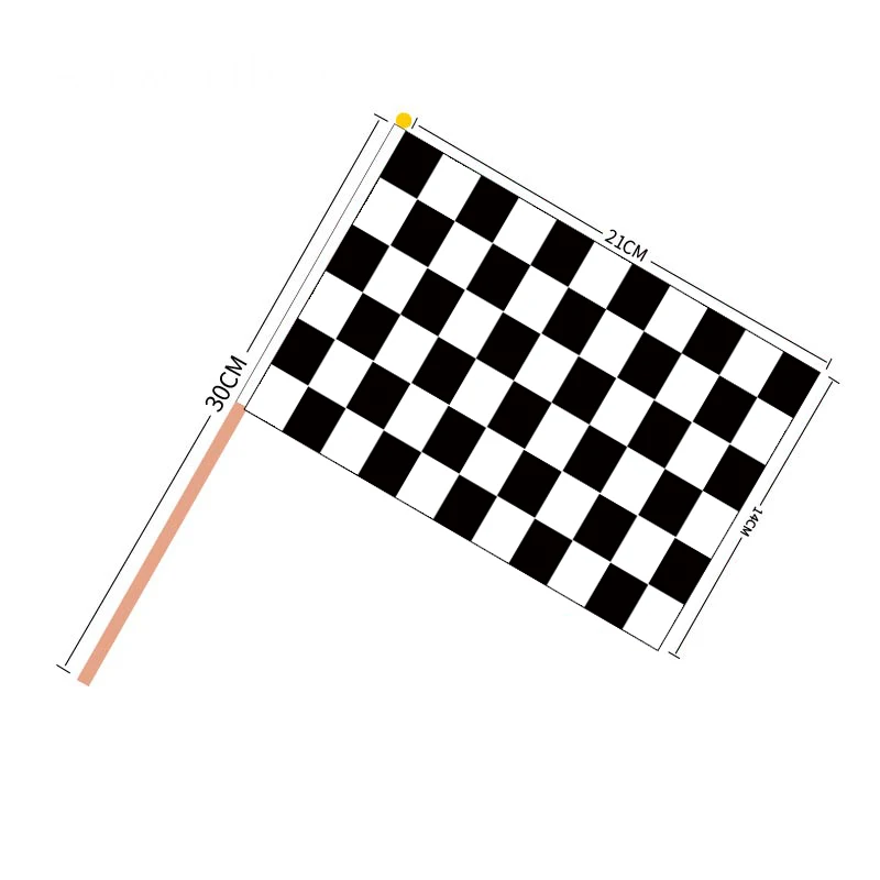 aerlxemrbrae özel el bayrağı 100 adet / grup El Bayrağı 14 * 21 cm Racer Sallayarak Bayrak Yarış Bayrakları Ve Pankartlar Spor Araba Bayrağı 0