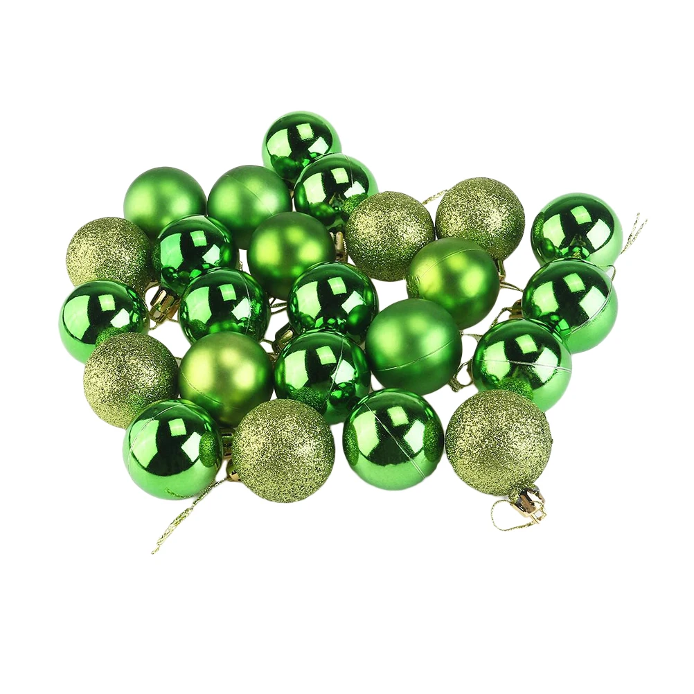 12 adet Yeşil Yılbaşı Topu askı süsleri Kolye Yılbaşı Ağacı Glitter Topu Noel Ev Tatil Parti Dekorasyon için 0