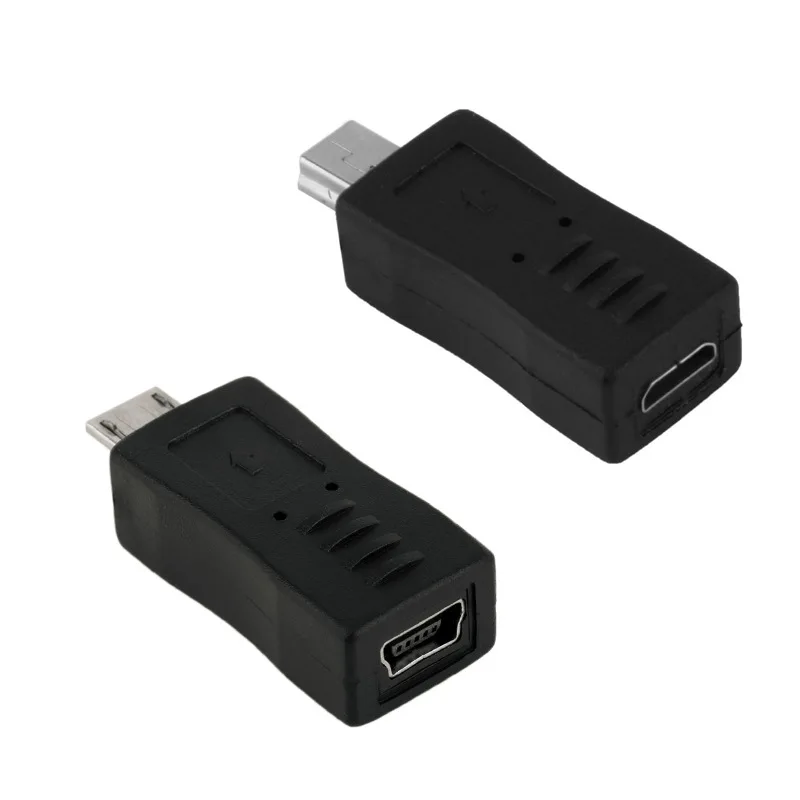 2 ADET Mikro USB Erkek Mini USB Dişi Adaptör Konnektör Dönüştürücü Adaptör Cep Telefonları için MP3 0