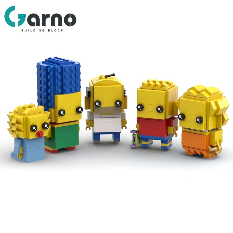 Garno Moc Anime Figürleri Simpsoned Yaratıcı Film Brickheadz Yapı Taşları Karikatür Sitcom Tuğla Seti Oyuncaklar Çocuklar için 0