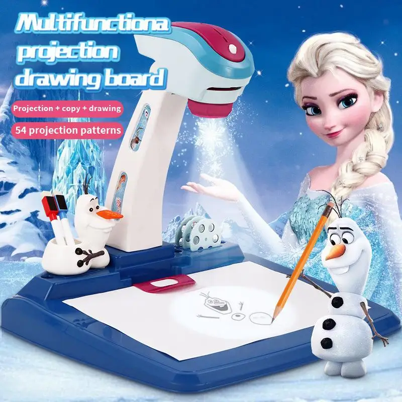 Disney Dondurulmuş Projektör Led Boyama Masa çocuk oyuncağı Çizim Kurulu Öğrenme Montessori Eğitici Oyuncaklar Kızlar Çocuklar İçin Hediyeler 0