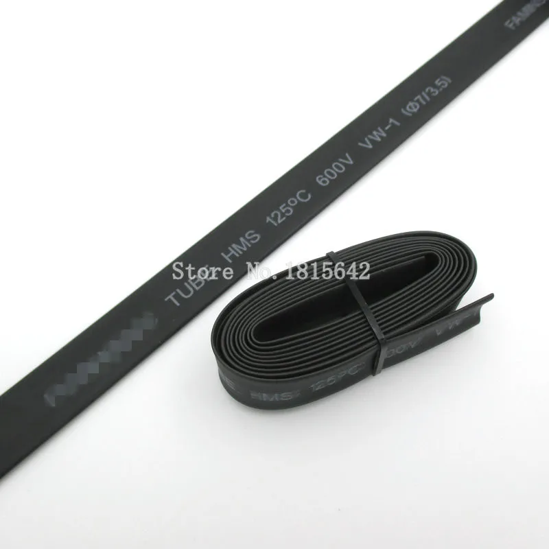 1 Metre siyah 7mm ısı Shrink Heatshrink daralan boru tüp Sleeving Wrap tel siyah renk 0
