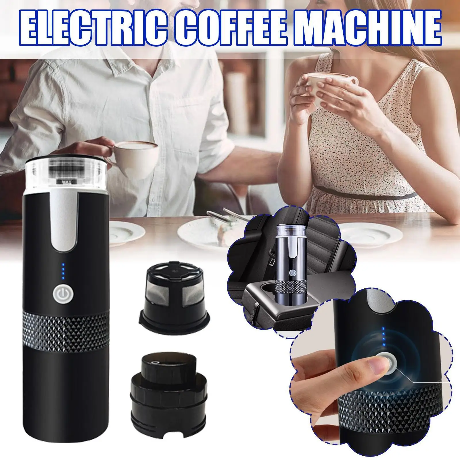 Pod ve Toz 2 İn 1 Elektrikli Espresso Kahve Makinesi Kapsül Makinesi Şarj Edilebilir Mini Taşınabilir Makinesi Kahve Kahve Nespres I2K5 0