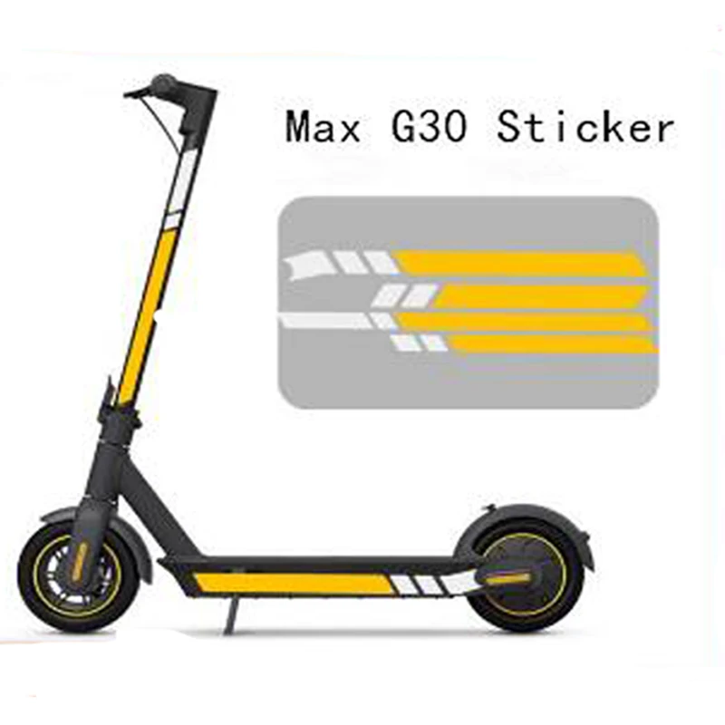 Ninebot için MAX G30 / G30D elektrikli scooter Su Geçirmez pvc Yansıtıcı Etiket Kick Scooter Katlanabilir Güvenli Güvenilir koruyucu film 0