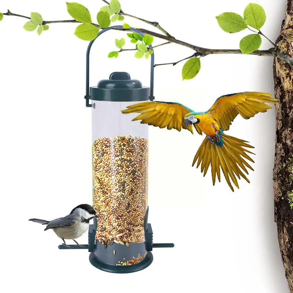 Pet Kuş Besleyici Pet Gıda Dağıtıcı Açık Asılı Hayvan Uçan Otomatik Ayak Besleme Çoklu Delik Besleyici Kuş Aracı 1