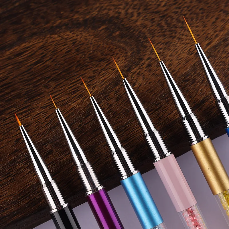 1 Adet Rhinestone Kolu Nail Art Akrilik UV Jel Uzatma Fırça Izgaraları Çiçek DIY Tasarım Çizim Kalemi Kalem Manikür Aracı 1