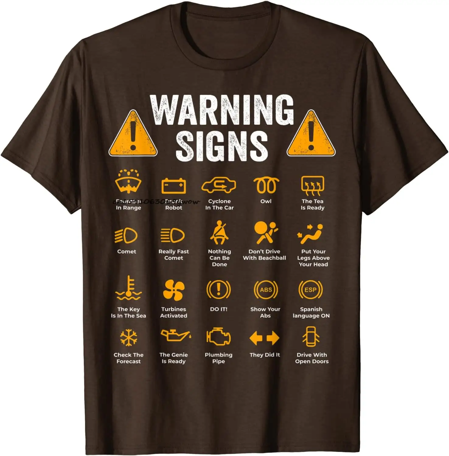 Komik Sürüş Uyarı İşaretleri 101 Oto Tamircisi Hediye Sürücü T-Shirt Moda Rahat T Shirt Pamuk Erkek Tees Tops Rahat 1