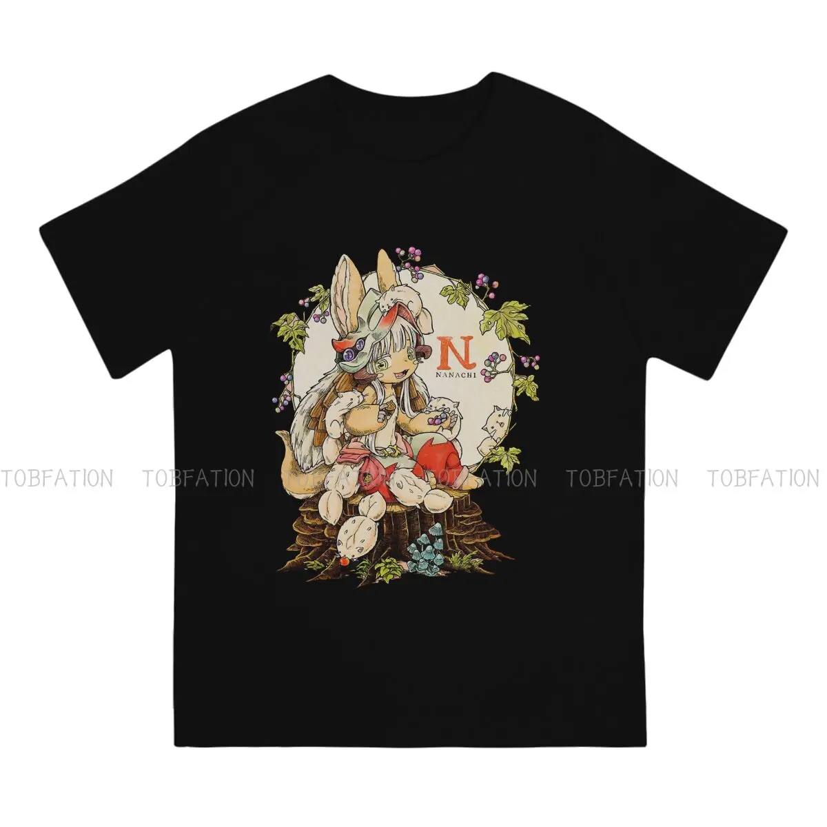 Yapılan Abyss Nanachi ve Tatlı Hayvanlar T Shirt Klasik Alternatif Tshirt Gevşek O-Boyun Streetwear 1