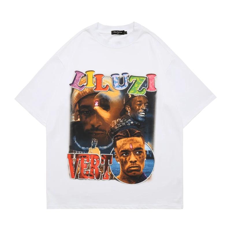 Büyük boy T Shirt Streetwear Hip Hop Vintage Rapçi Grafik Mektup Baskı Punk Rock Gotik Tişörtleri Harajuku 2022 Kısa Kollu Tee 1