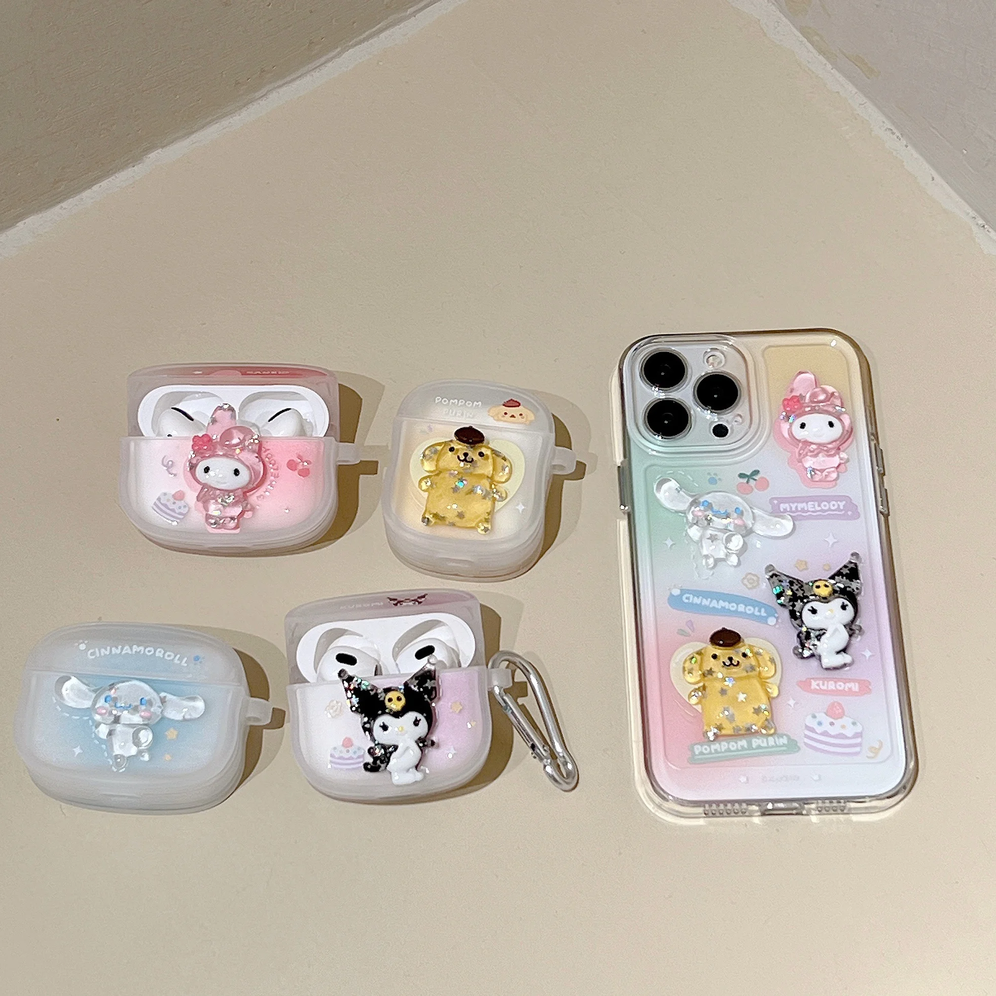 Sanrio 3D Hello Kitty kuromi benim melodi cinnamoroll Kulaklık Kılıfı Apple AirPods için Hava Bakla 1 2 3 Pro Kapak Kulaklık Kutusu Çantası 1