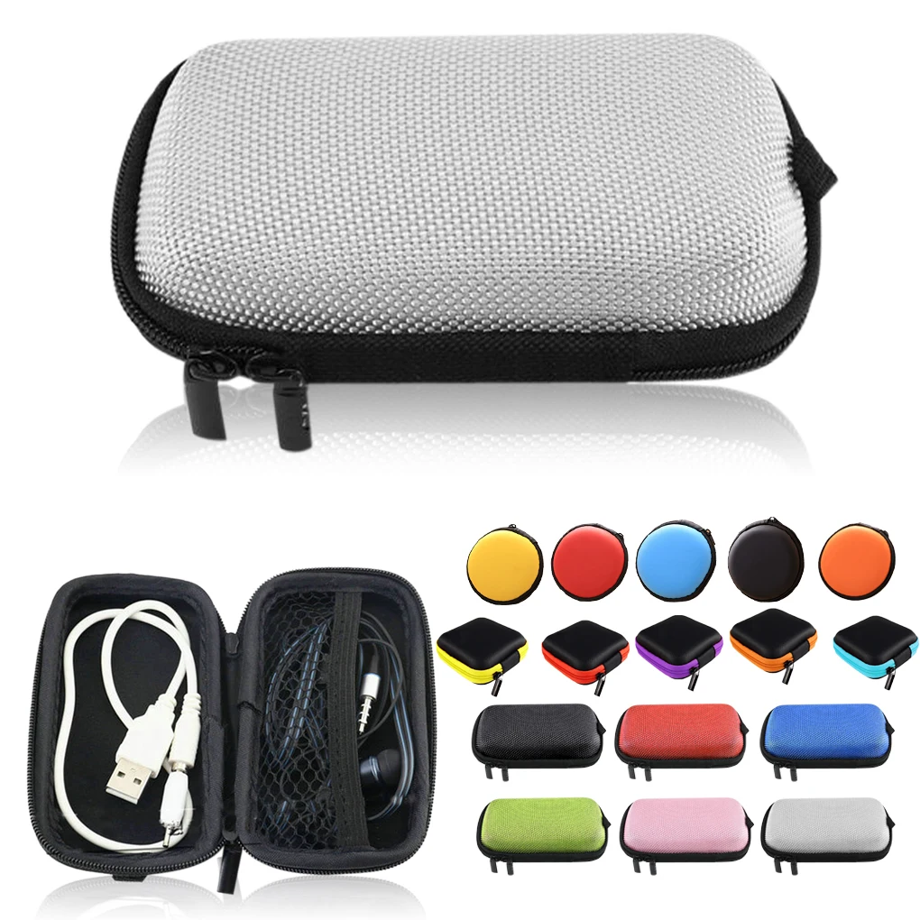 1 adet EVA Mini Taşınabilir Kulaklık çantası bozuk para cüzdanı Kulaklık USB kablosu saklama kutusu Cüzdan Taşıma kılıf çanta Kulaklık Aksesuarı 1