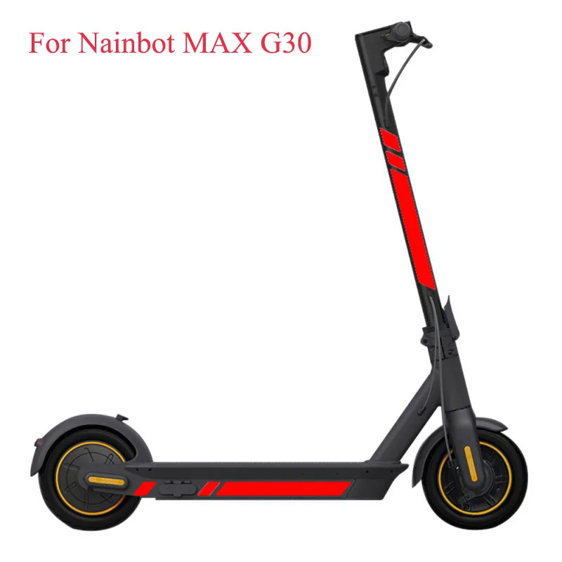 Ninebot için MAX G30 / G30D elektrikli scooter Su Geçirmez pvc Yansıtıcı Etiket Kick Scooter Katlanabilir Güvenli Güvenilir koruyucu film 1