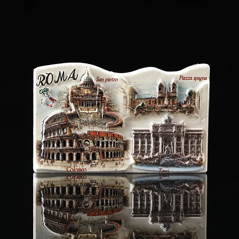 Buzdolabı mıknatısı Dekorasyon Dünya turistik hediyelik Reçine El Sanatları Roma Sicilya İtalya Buzdolabı Mıknatısları Sticker Ülke seyahat dekoru 2