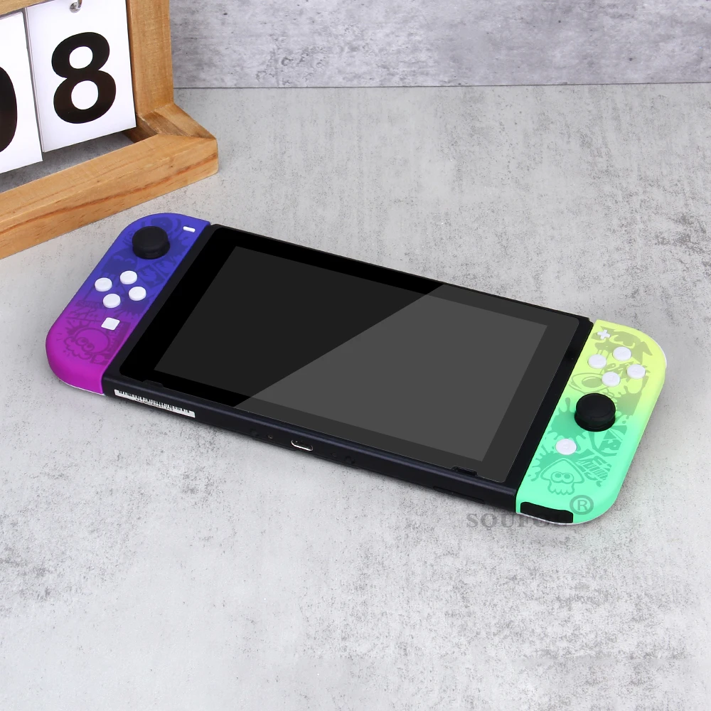 Nintendo Anahtarı Konsolu için Yedek Konut Kabuk Kapak Nintendo Anahtarı Joycon için Tam Set Düğmeleri ile Splatoon-Ver 2