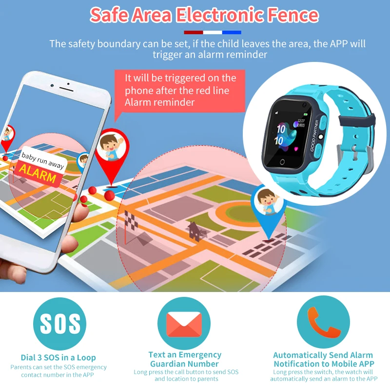 Çocuklar Saatler Çağrı akıllı saat Çocuklar için GPS SOS Su Geçirmez Smartwatch Saat SIM Kart Konumu çocuk takip cihazı Kız Erkek İzle 2