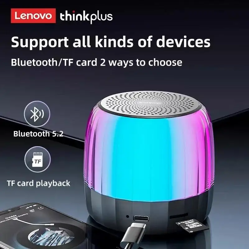 % 100 Orijinal Lenovo K3 Plus Kablosuz Hoparlör Mini 5.2 HİFİ Açık su Geçirmez USB Bluetooth Hoparlör Müzik Bas Kutusu Surround  2