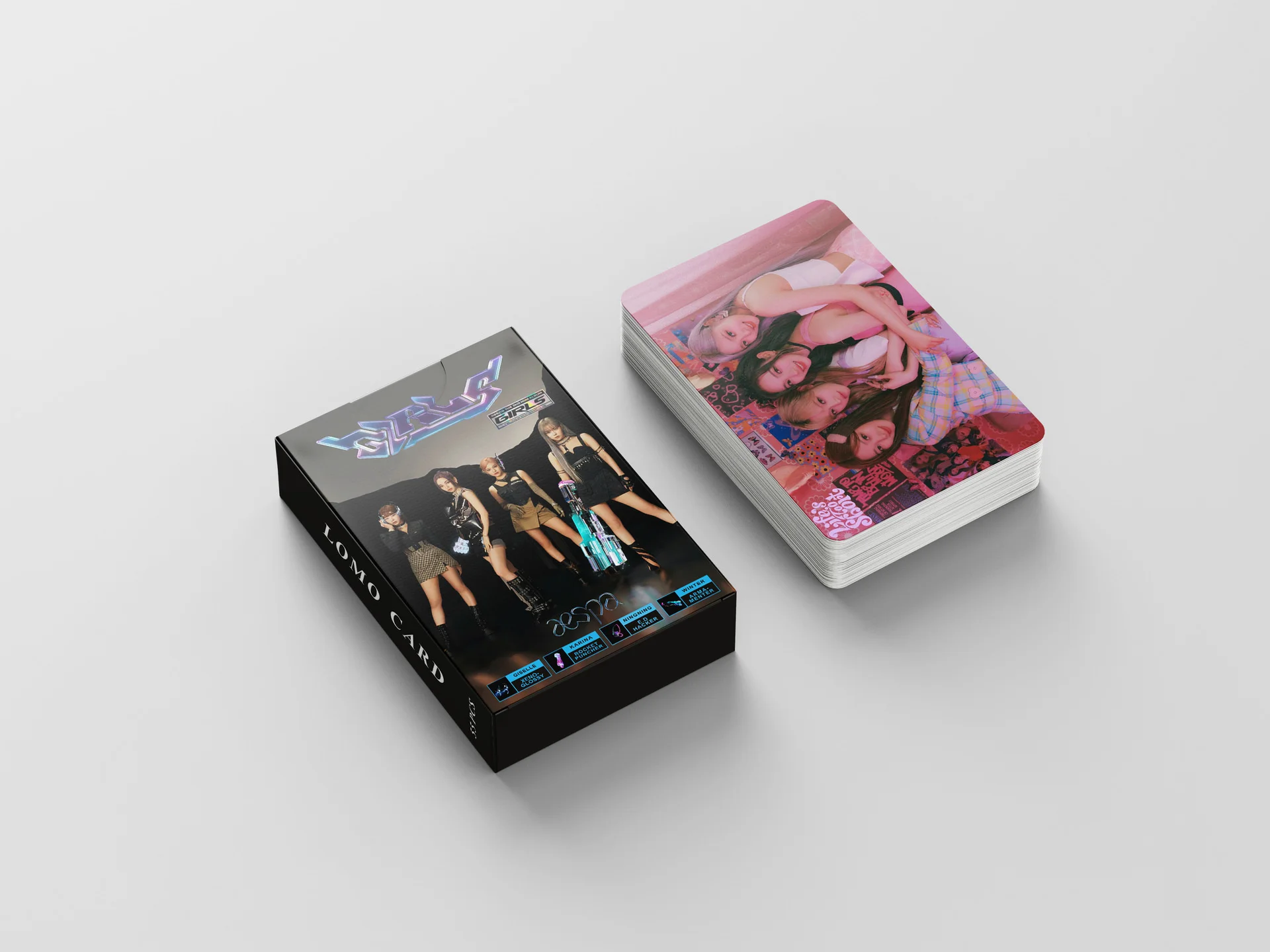 55 adet Kpop Aespa Yeni Albüm Kızlar Fotocard Lomo Kartı HD Fotoğraf Hayranları Koleksiyonu Kartpostal Hediyeler Kadınlar İçin Poster 2