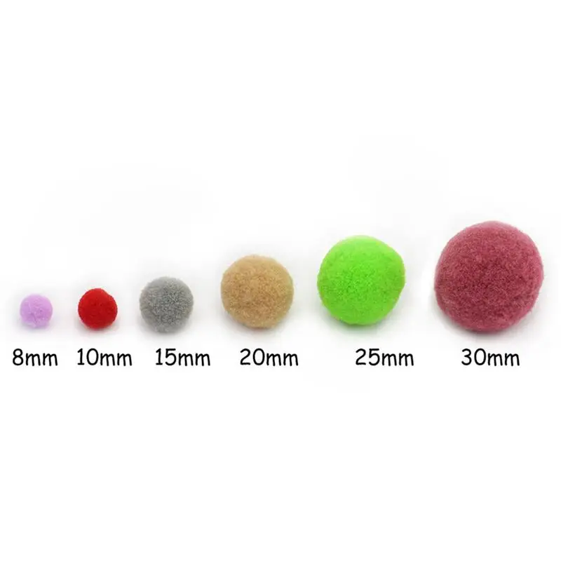 8mm Kabarık Yumuşak Ponpon Topu 250 Adet Mini Renkli Peluş Topları El Yapımı DIY Çocuk oyuncak bebekler Konfeksiyon Dikiş Dekor Zanaat Malzemeleri 2
