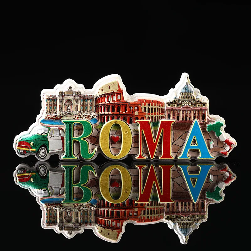 Buzdolabı mıknatısı Dekorasyon Dünya turistik hediyelik Reçine El Sanatları Roma Sicilya İtalya Buzdolabı Mıknatısları Sticker Ülke seyahat dekoru 3