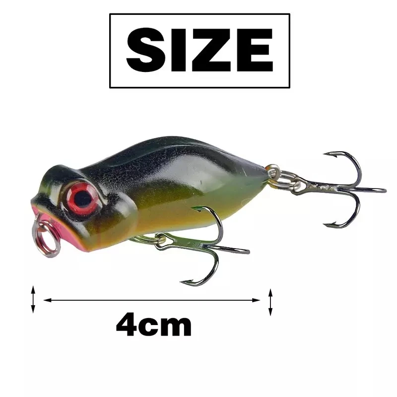 1 adet Kurbağa Popper Balıkçılık Cazibesi 40mm 3.2 g Topwater Balıkçılık Bait Sert Crankbait Bas Plastik Wobblers Mini Pesca Yapay Yem 3
