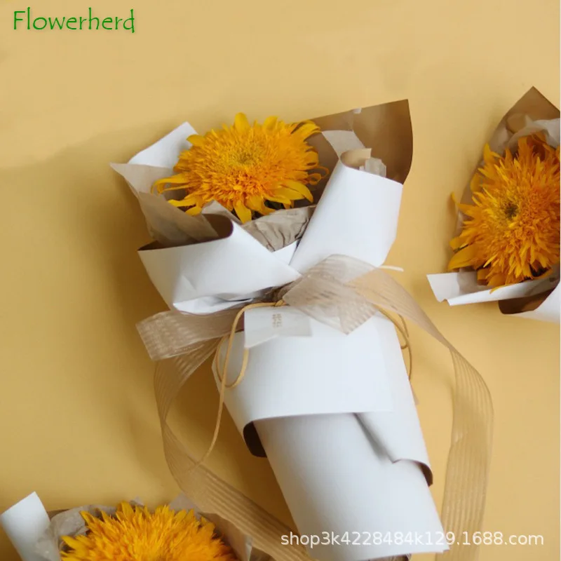 Çiçek Buketi Ambalaj Kağıdı kraft el işi kağıdı Çift Taraflı İki renkli Su Geçirmez Kalınlaşma Hediye Paketleme PaperFlower Ambalaj Kağıdı 3