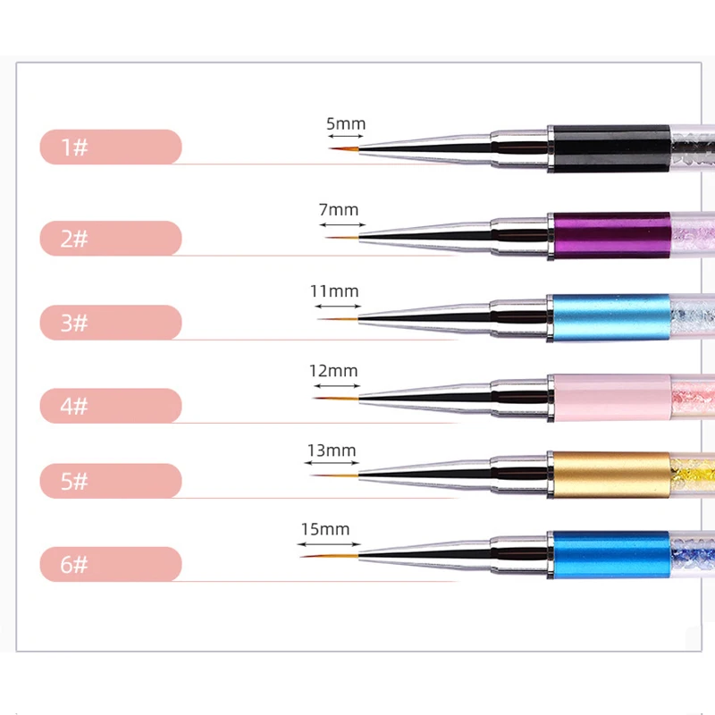 1 Adet Rhinestone Kolu Nail Art Akrilik UV Jel Uzatma Fırça Izgaraları Çiçek DIY Tasarım Çizim Kalemi Kalem Manikür Aracı 3