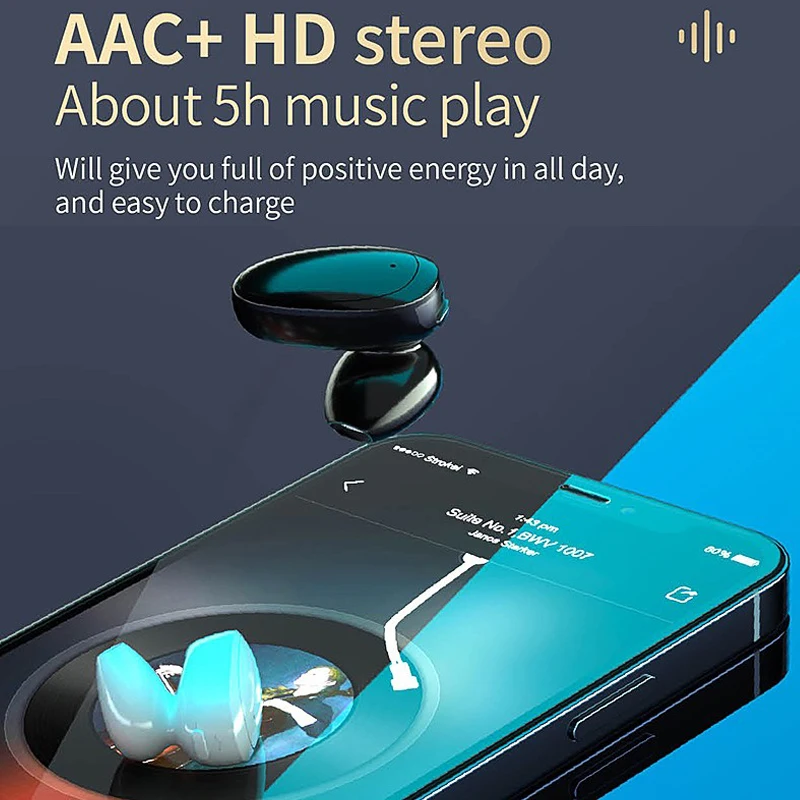 TWS kablosuz kulaklık Mini Tek Spor Bluetooth 5.2 Kulaklık Kablosuz Oyun Kulaklık Stereo ENC Gürültü İptal Mic İle 3
