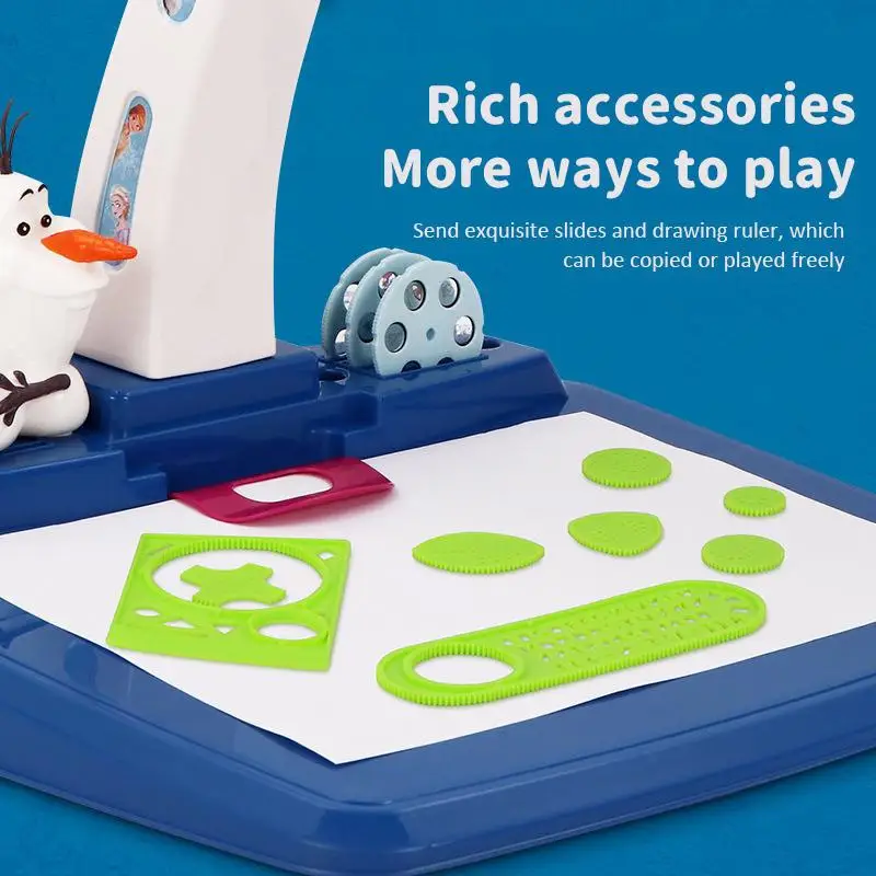 Disney Dondurulmuş Projektör Led Boyama Masa çocuk oyuncağı Çizim Kurulu Öğrenme Montessori Eğitici Oyuncaklar Kızlar Çocuklar İçin Hediyeler 3