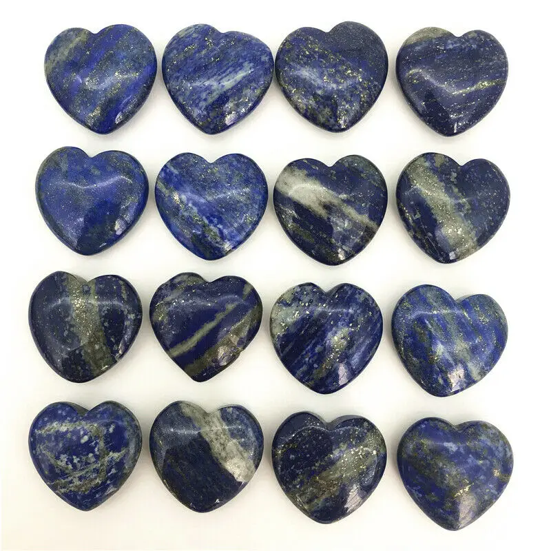 Toptan 1 adet Doğal Lapis Lazuli Kalp Şeklinde Kuvars Kristal El cilalı Şifa Dekor Doğal Kuvars Kristalleri 3