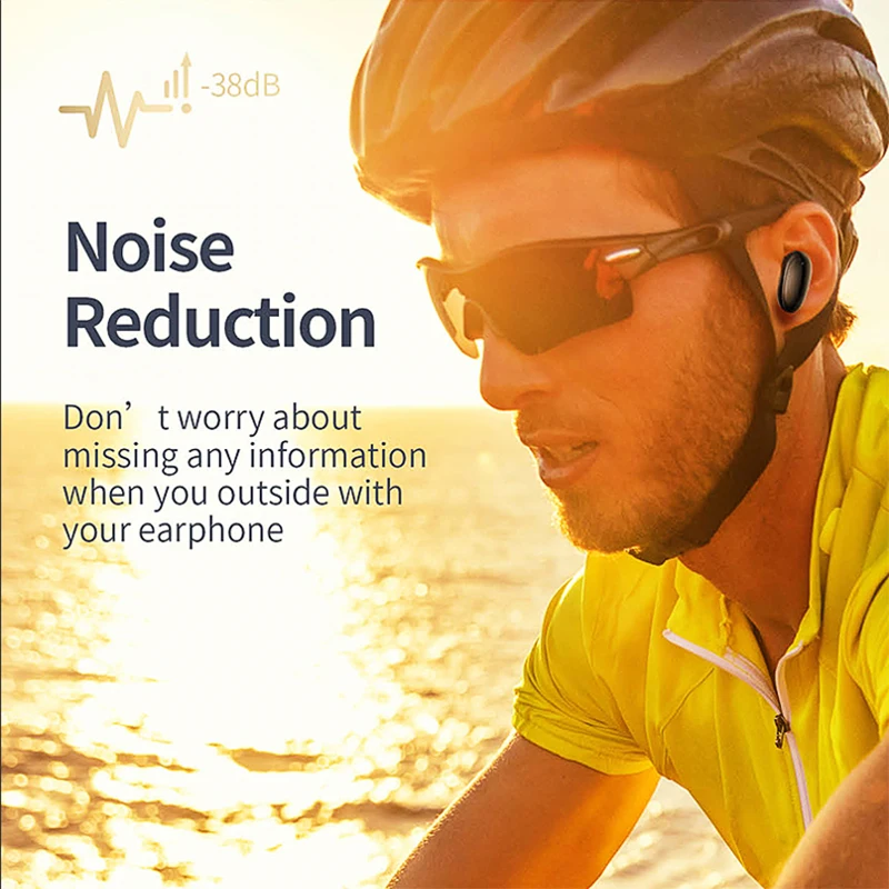 TWS kablosuz kulaklık Mini Tek Spor Bluetooth 5.2 Kulaklık Kablosuz Oyun Kulaklık Stereo ENC Gürültü İptal Mic İle 4