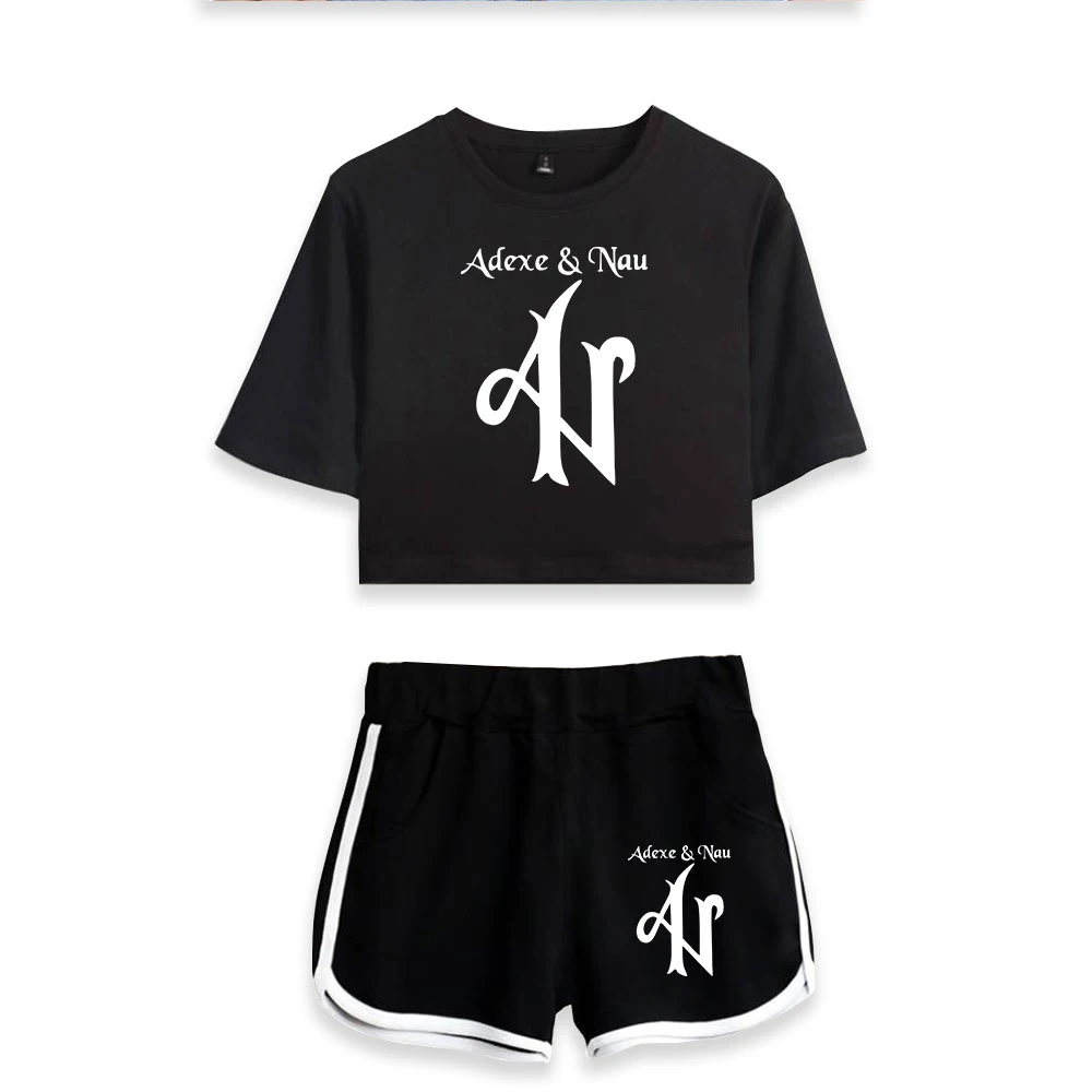 2021 Adexe ve Nau Harajuku Seti 2 Parça Kawaii Seksi Kadın Baskı Ev Takım Elbise Kızlar Casual Streetwear Yaz Pijama Grafik Baskı 4