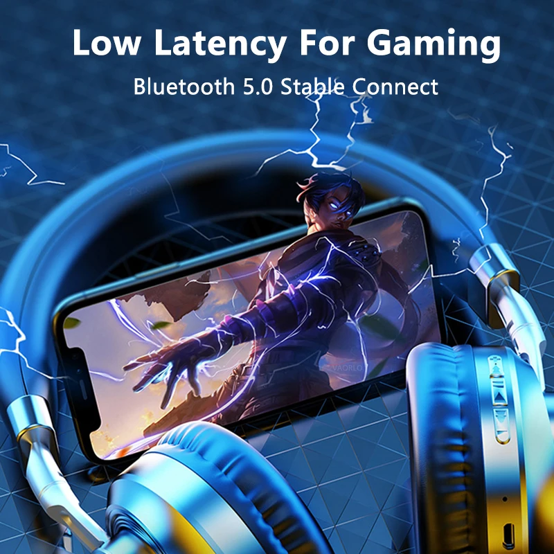 Alüminyum Alaşım Bluetooth Kulaklık HIFI Bas kablosuz kulaklık Oyun Kulaklık desteği TF 3.5 mm AUX jack ile laptop için PS4 4