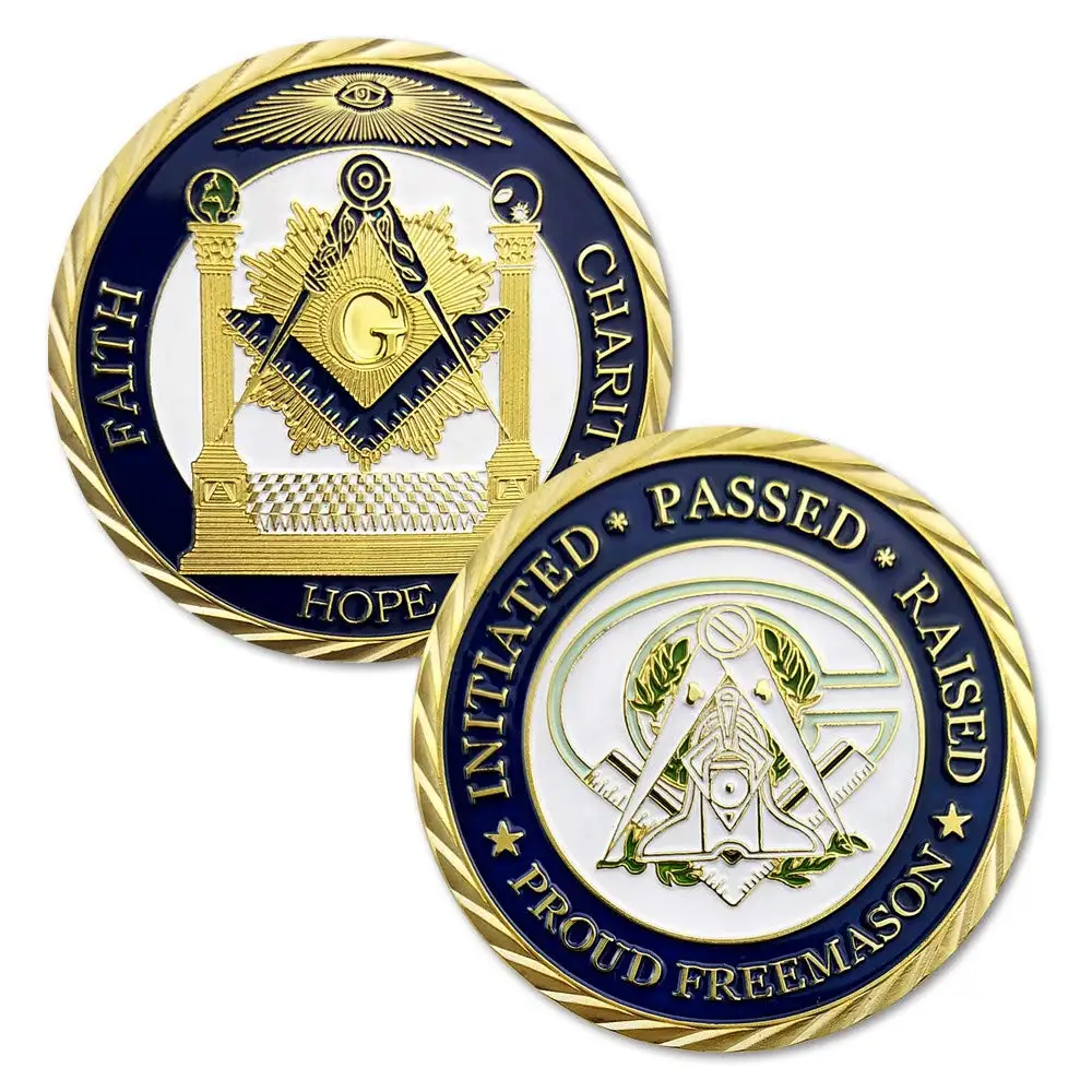 Masonik Masonluk Belirteçleri ve Masonik Umut İnanç Sadaka Mücadelesi Coin Collect 5