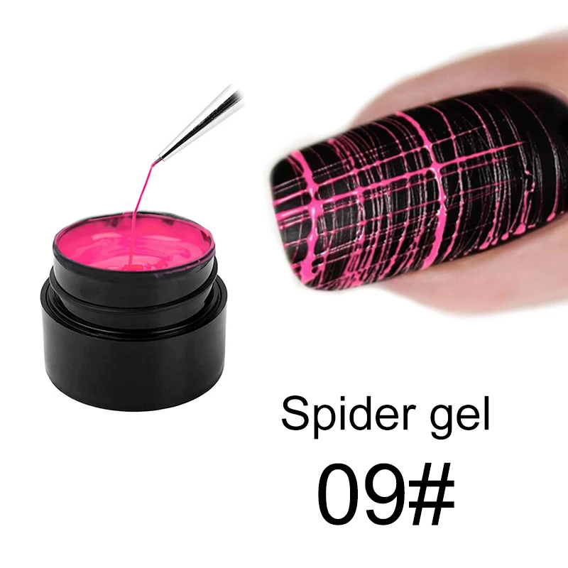 Renkler Örümcek Hattı Çivi Sanat Jel Lehçe Kutulu UV Boyama Jel Oje Örümcek Jel Cila Web Çıkartmalar Jel Dropship TSLM1 5