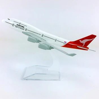 1:400 Ölçekli 16cm Qantas Airways Havayolları Boeing B747 Metal Alaşım Uçak Modeli Dekorasyon Uçak Çocuklar Hediye Koleksiyon