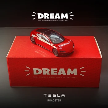 1/64 Tesla Rüya Roadster Alaşım Konsept Otomobil Modeli Diecasts Metal Oyuncak Mini Araba Modeli Yüksek Simülasyon Perakende Kutusu Ile Koleksiyonu