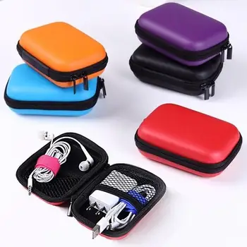 1 adet EVA Mini Taşınabilir Kulaklık çantası bozuk para cüzdanı Kulaklık USB kablosu saklama kutusu Cüzdan Taşıma kılıf çanta Kulaklık Aksesuarı