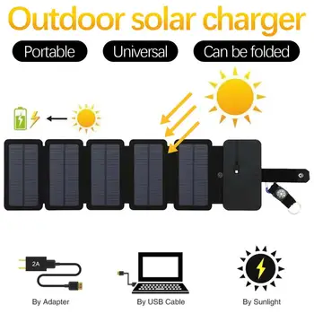 1 ADET Katlanır Güneş Pilleri Şarj Cihazı Açık Taşınabilir Evrensel Şarj Çantası Akıllı Telefonlar Tabletler İçin Yürüyüş Kamp toptan yeni