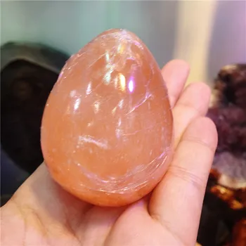 1 adet kaya selenite sevimli yumurta kristal Himalaya turuncu taş krem mücevher kristal reiki şifa Hediye Olarak