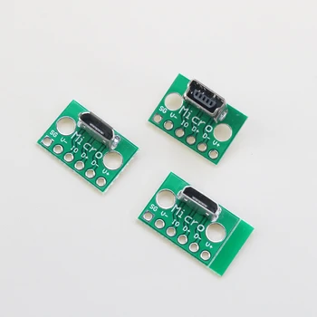 1 ADET Veri şarj kablosu Jack Test Kurulu Pin Başlığı ile 90 Derece Mikro Mini USB Dişi Erkek konnektör