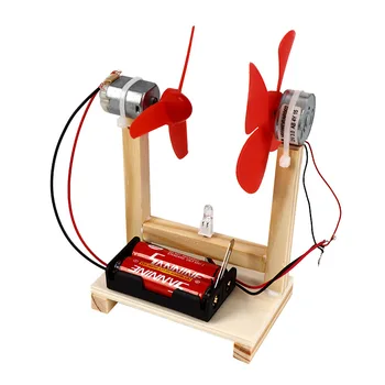 1 Adet Yaratıcı DIY Rüzgar Türbinleri Bilim Deney Teknolojisi Gizmo ahşap bloklar Oyuncaklar Komik El Yapımı çocuk oyuncağı