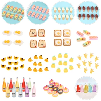 10 adet Minyatür Acıbadem Kurabiyesi Gıda Tatlı Bisküvi Aperatif tatlı oyuncak Bebek Evi Süpermarket Mini Dollhouse mutfak dekoru Toplamak Hediye