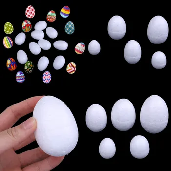 10 adet / takım 3-7cm Modelleme Polistiren Strafor Köpük Yumurta Topu Beyaz Zanaat DIY Noel Günü Veya Paskalya Günü Dekorasyon