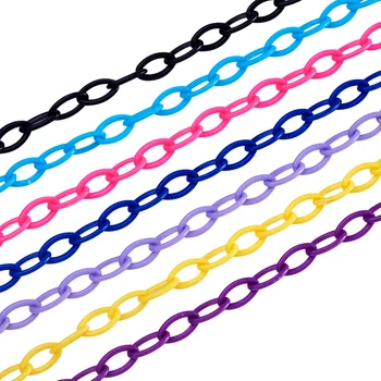 10 Tellerinin ABS Plastik Kablo Zincirleri Bilezik Kolye DIY Takı Yapma Aksesuarları Mix Renk, bağlantı: 8x5. 5~6x1. 5mm