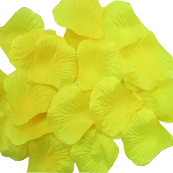 1000 adet (100 adet*10 paket) sarı dekoratif yapay İpek Gül Yaprakları