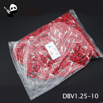 1000 adet DBV1. 25 - (10 14 18) Ön Yalıtım Bıçak Terminali Soğuk Presleme Çip Şeklinde Fiş Çip Çıplak Uç