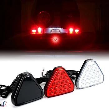 12V F1 Stil Evrensel LED fren stop lambası Üçgen LED Arka Kuyruk İşık Ters Güvenlik Strobe Lambası Araba Oto Motosiklet İçin
