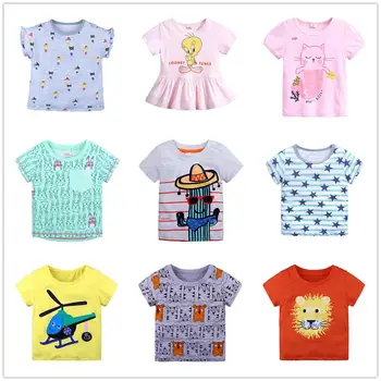 2020 Bebek Kız Giysileri t shirt %100 % Pamuklu Bebek Üst Çocuk t-shirt Yaz Tee kız Bluz Jumper Bebek tshirt 1 2 3 4 5 6T