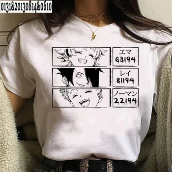2021 Japon Anime Söz Verdi Neverland T Shirt Kadın Yaz Üstleri Yeni Karikatür Emma Norman Ray Grafik Tees Unisex T-shirt