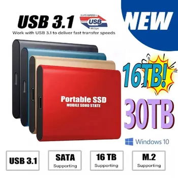 2022 Yeni Yüksek hızlı harici sabit disk 500GB 1TB 2TB 4TB 8TB USB3.1 SSD 2.5 İnç Taşınabilir SSD 16TB sabit disk Dizüstü Bilgisayar için PS4